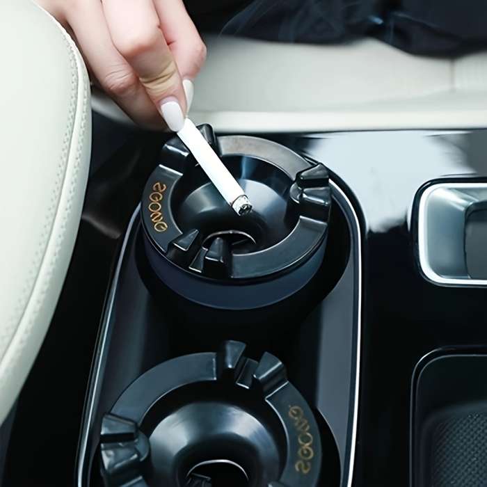 1pc Windproof Ashtray with Water Chamber Creative Funnel Design Dual Compartment for Cigare