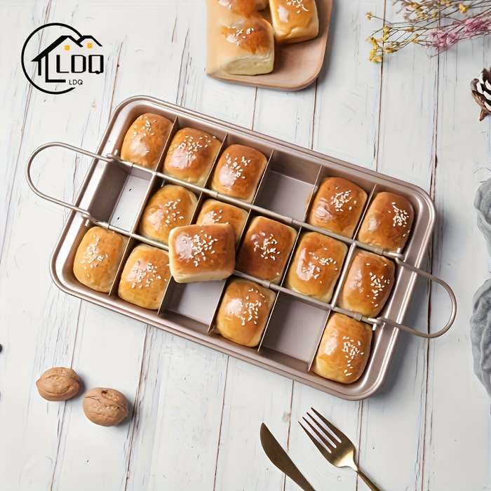 1pc LDQ Stainless Steel Non-Stick Brownie Pan with Dividers 30.99cm x 19.99cm Ideal for Muffins
