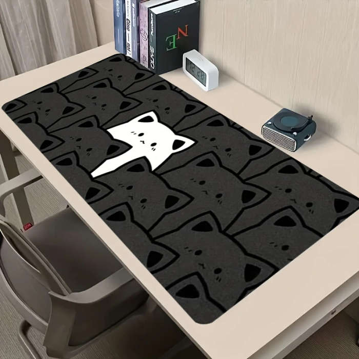 1pc 30x80cm Cute Cat Non-Slip Mouse Pad Rubber Keyboard Mat