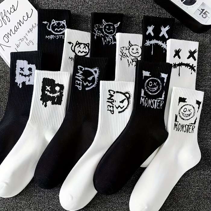 5 Pairs Random White One Size High Elastic Socks