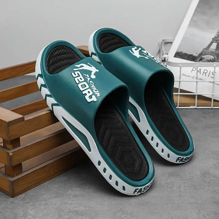Men's Fashion Slippers Blue Green 46-47