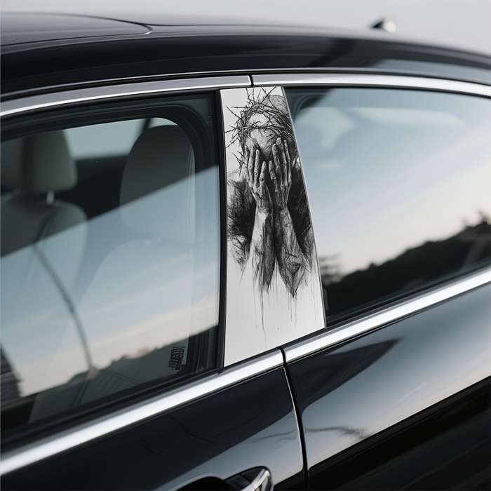 2PCS Set Left And Right Jesus Christian Themed Stickers