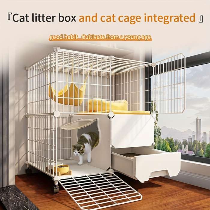 1pc Two layers without pulleys Pet Cage