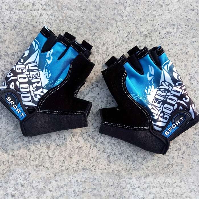 1 Pair Blue Outdoor Sports Gloves