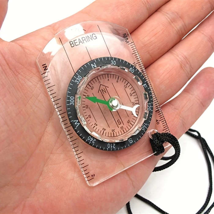 1pc Professional Multifunctional Compass with Scale Ruler Acrylic Material White Water Resistant Wit