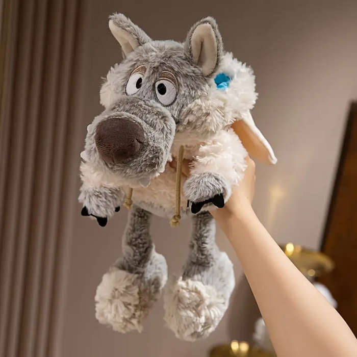 1 Soft Wool Sheepskin Coat Wolf Doll