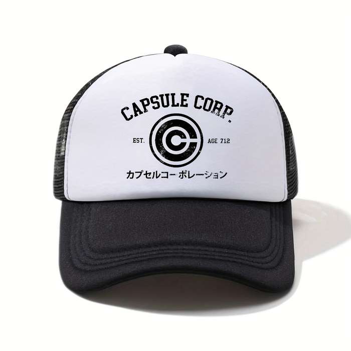 1pc Anime Printed Half Mesh Baseball Cap Unisex Outdoor Simple Fashion Lightweight Portabl