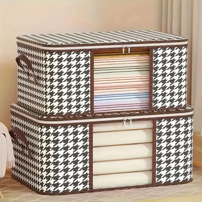 2 Sets of Storage Bags Blanket and Clothes Organizer and Storage Container
