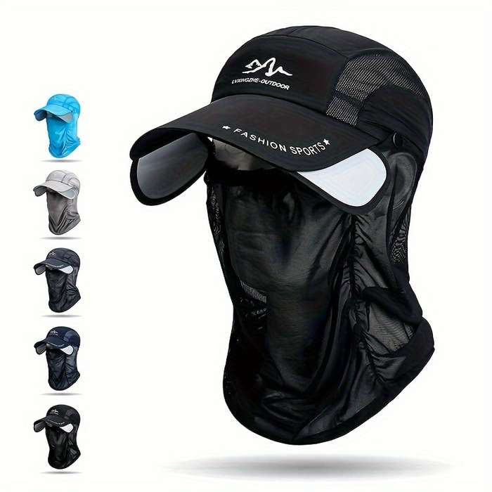 1pc Solid Color Breathable Baseball Hat With Thin Breathable Veil Lightweight Adjustable Sunscreen
