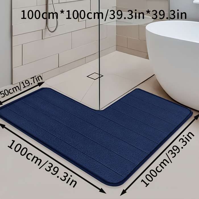 1Pc Dark Blue 100.0x100.0cm Floor Mat