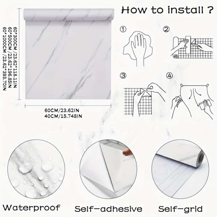 1PC Wall StickersF16SMBY Ink White Jade60cmX500cm