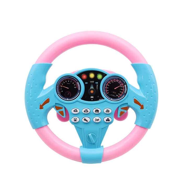 1pc Kids Driving Simulator Steering Wheel Toy with Suction Cups Interactive Car Wheel for Educationa