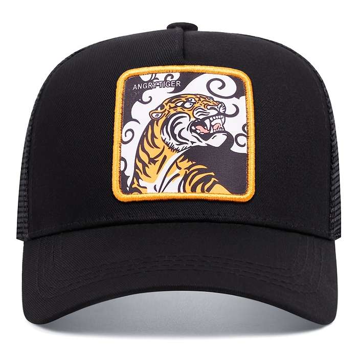 1pc Stylish Cartoon Embroidered Baseball Cap with Sun Protection Mesh for Outdoor Sports Lightwei