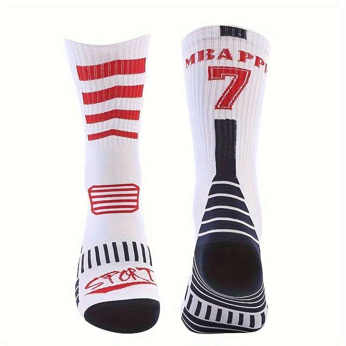 1 Pair Blue And Red Sole One Size Socks
