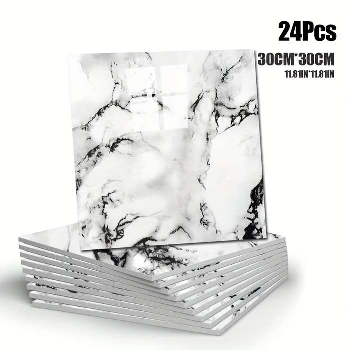 24pcs Wall StickersMarble White