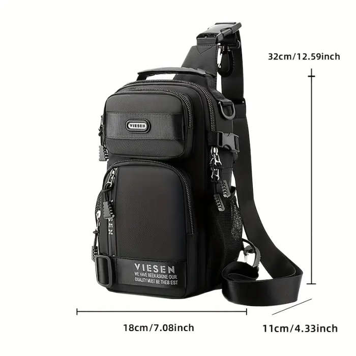 1pc Multi-Purpose Fashion Chest Bag Anti-Theft Trendy Sports Sling Backpack Lightweight Oxford Mater