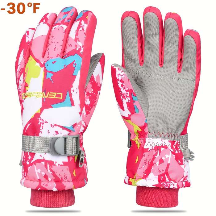 1 Pair Red Size M Warm Gloves