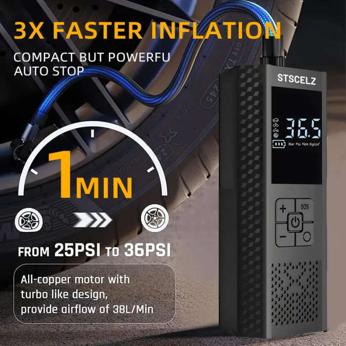 Handheld Compressor with Gauge (Tire Compressor)