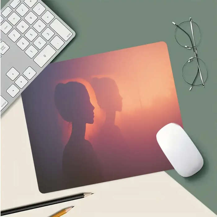 1pc 21x26cm Gaming Mouse Pad Soft Rubber Base Non-Slip Washable Desk Mat for Laptop and Keyboard