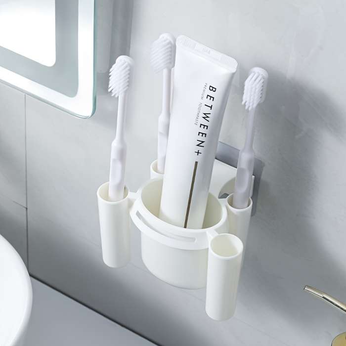 1pc Toothbrush Holder For Bathroom Wall Mounted Toothbrush Storage Rack Bathroom Storage Organizer
