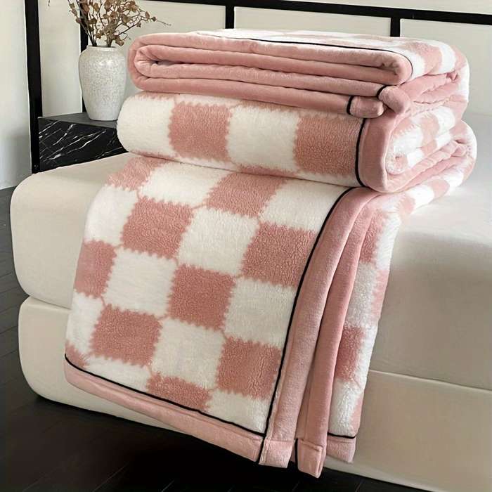 1ps Blanket Color Coffee Grid size 180.09cmx200.15cm