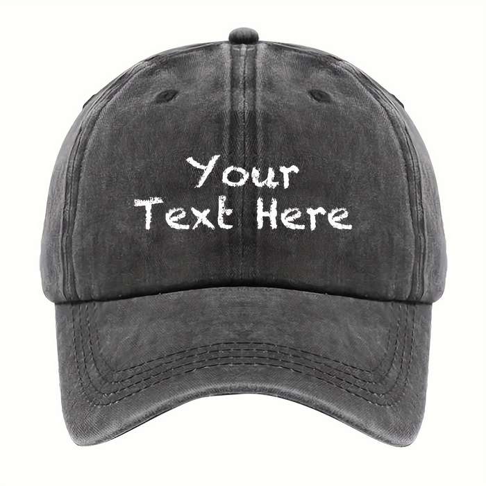 1pc A Washable Fabric Baseball Cap with a Chalk-Style Font That Allows for Custom Text Suitable fo