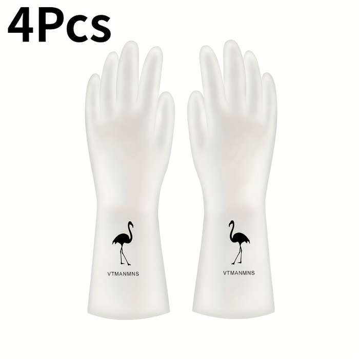 2 Pairs Flamingo Size M Household Cleaning Gloves