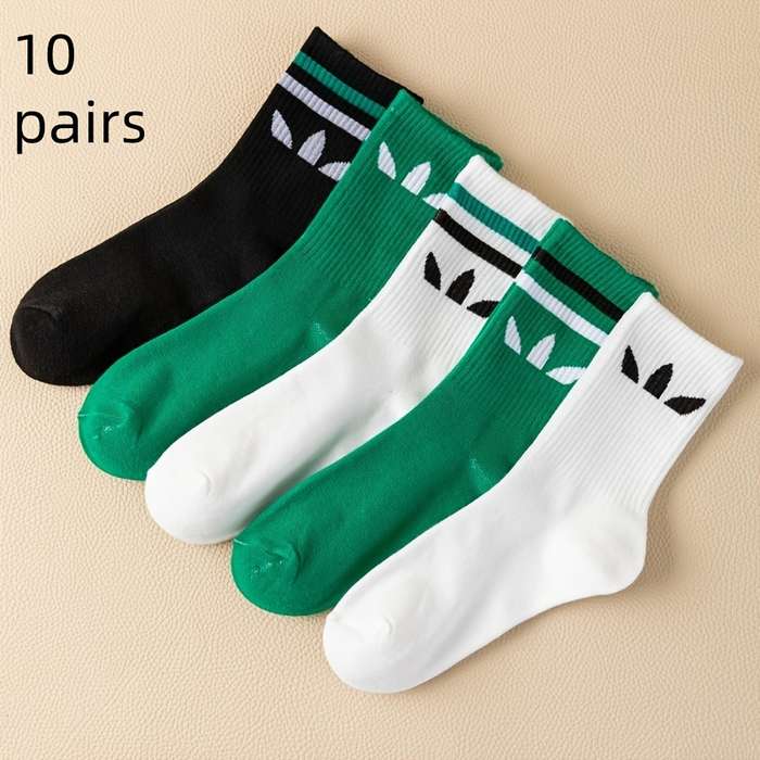 10 Pairs Multicolor One Size High Elastic Socks