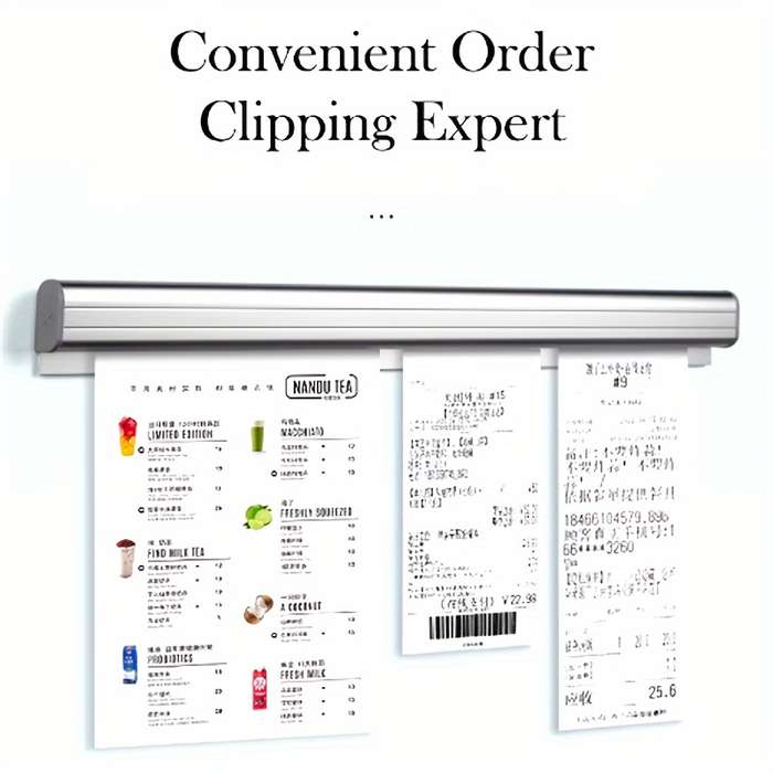 1pc 30cm Stainless Steel Restaurant Order Holder Kitchen Order Ticket Holder Wall Mount Receipt S