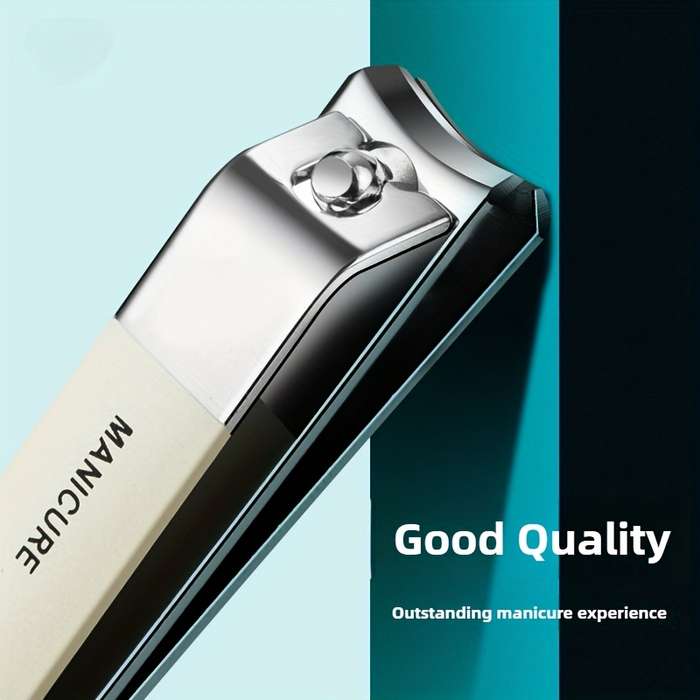 2pcs Classic Stainless Steel Nail Clippers and Nail File Set with Storage Case Sharp Concave E
