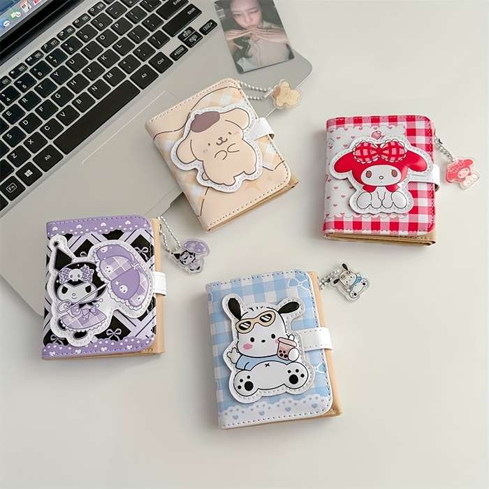 1pc For Kuromi Cartoon Tri-Fold Short Wallet RFID Blocking Student Card Holder Multifunctional Stor