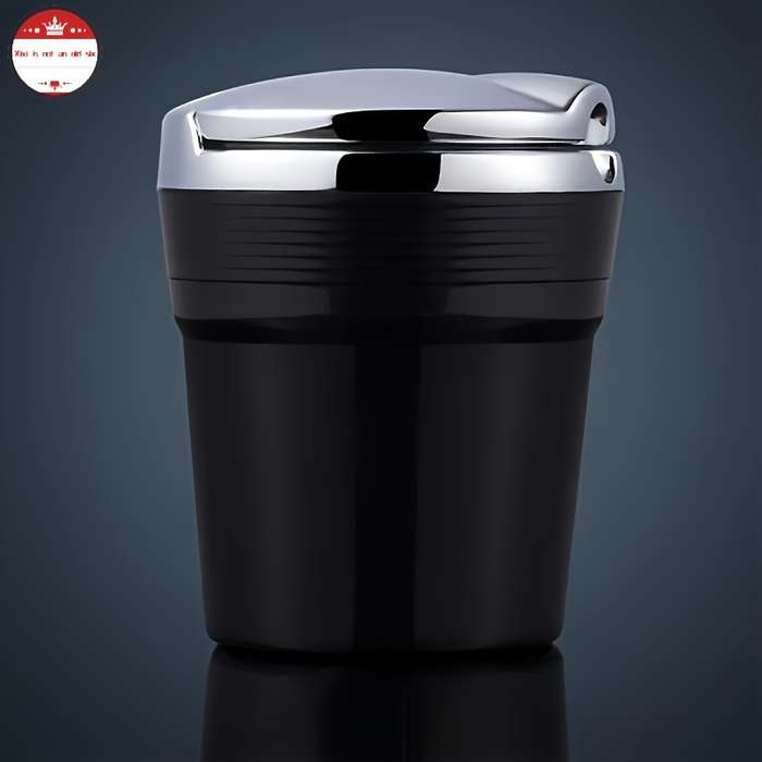 1pc Multifunctional Car Ashtray with Lid Metal + ABS Plastic Can Automatically Pop Open to Sea