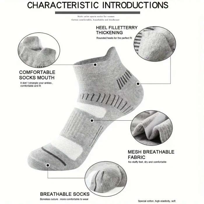 10 Pairs Of Unisex Athletic Socks