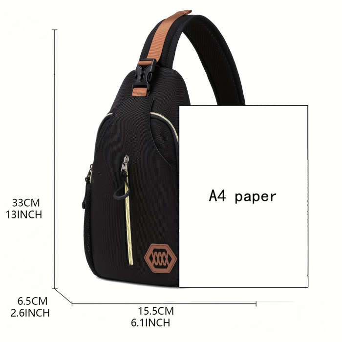 1pc Men'S Adjustable Crossbody Chest Bag Durable Sling Shoulder Bag with Multiple Compartments Ideal