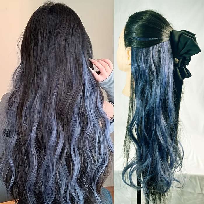 1Pc Haze Blue 50.8cm Fashion Design Wig