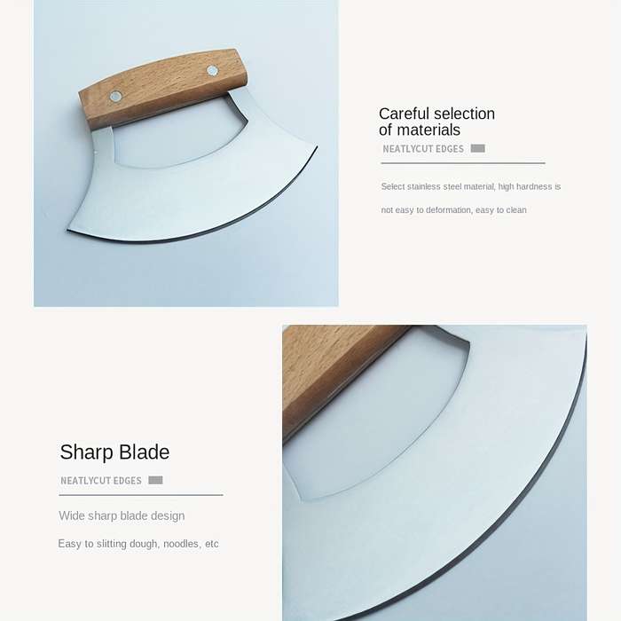 1pc Stainless Steel Curved Pizza Cutter Multi-Purpose Kitchen Knife for Cheese Pasta Vegeta