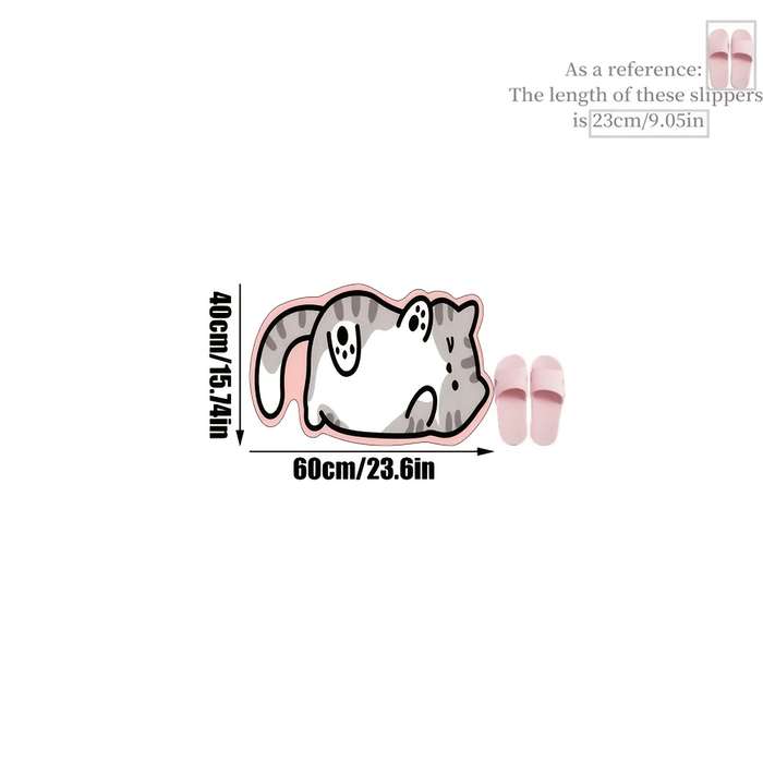 1Pc Belly cat Pink edge 40x60cm 15.74x23.6inch Floor Mat