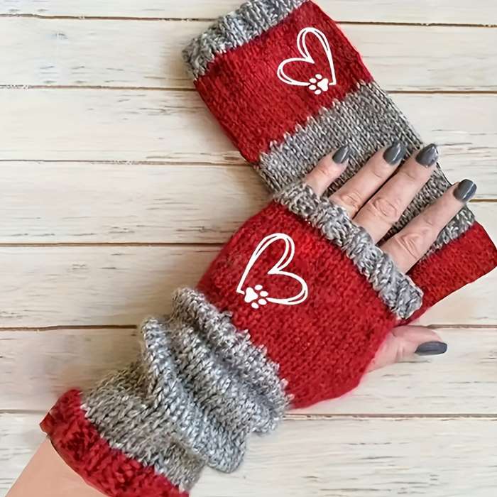 1 Pair Black Warm Gloves