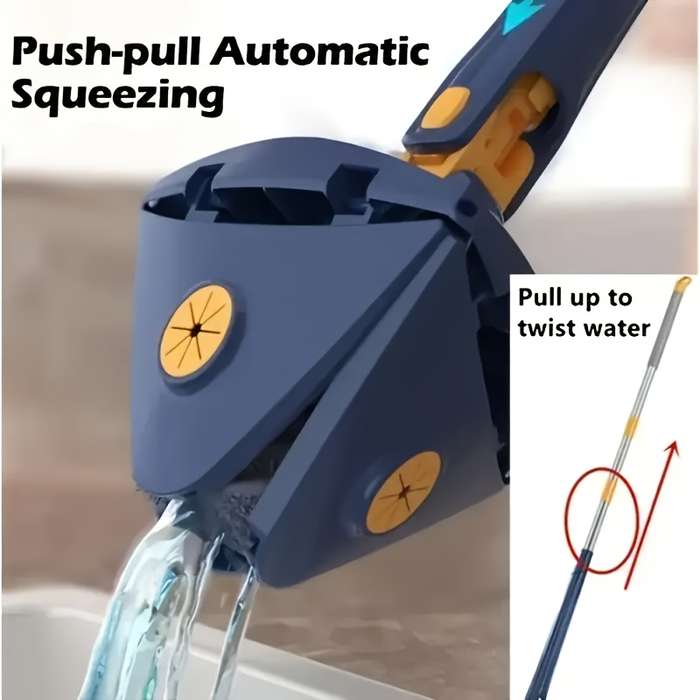 1Set Triangle 360 Rotating Cleaning Mop with Long Handle Hands-Free Wash Dual-Use for Wet