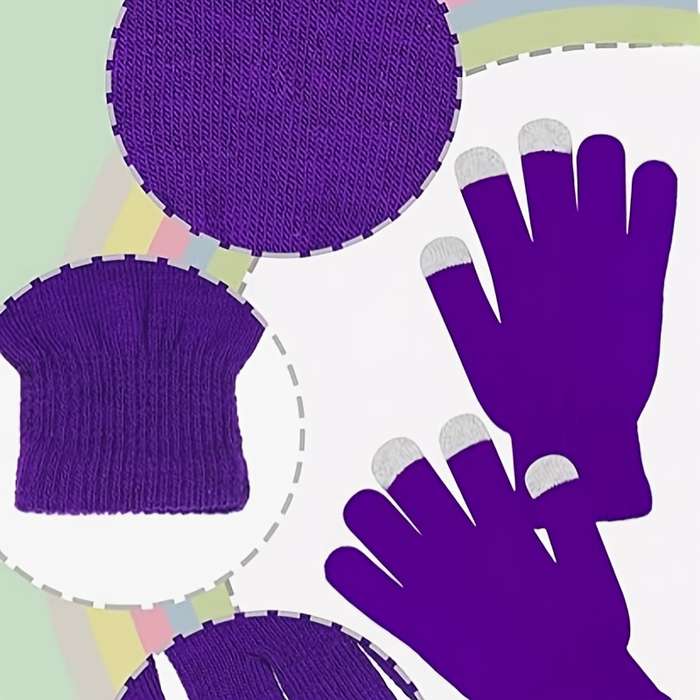 1 Pair Yellow Warm Gloves