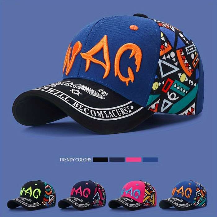 1pc New Printed Embroidered Outdoor Hat Suitable for Men and Women Spring and Summer Baseball