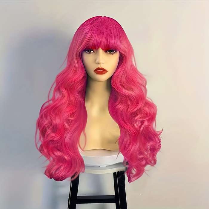 1Pc Rose Red 50.8cm Fashion Design Wig