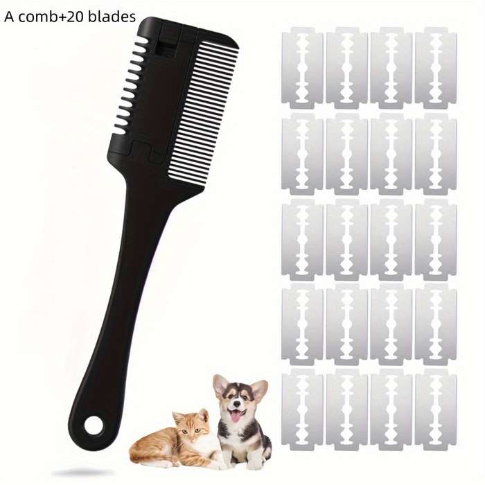 1pc Black Size 1 Comb Add 10 BladesPet Comb