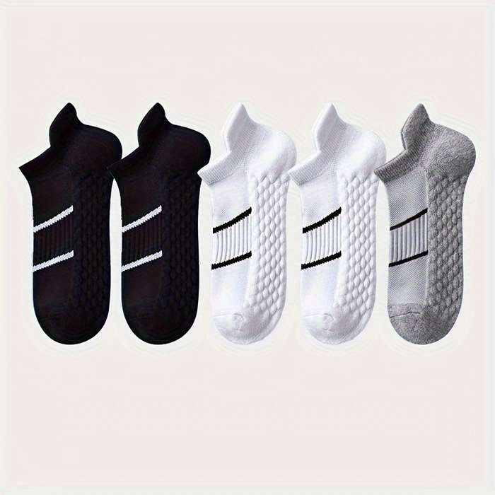 5 Pairs Black And White And Grey One Size High Elastic Socks