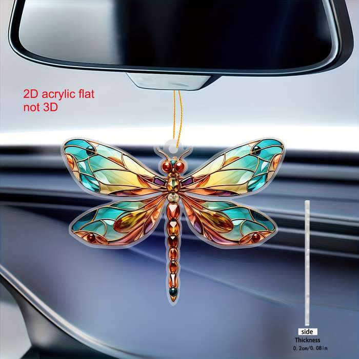 1pc 2D Flat    holiday dragonfly ornament acrylic pendant universal festival decorati