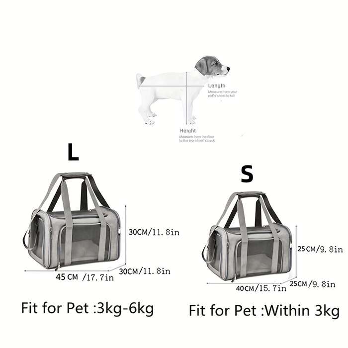 1pc Blacksize Large Size: 45*30*30 cm Pet Bag