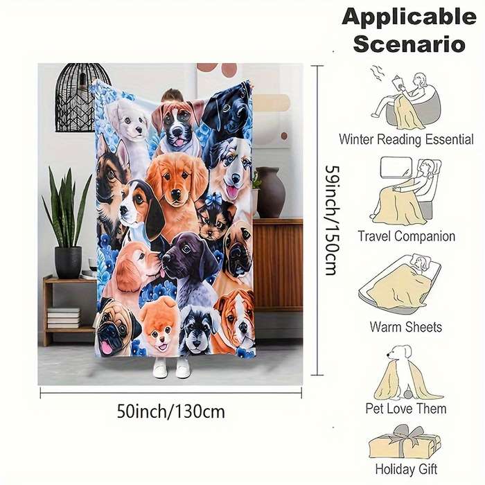 1ps Blanket Color Blue Dog size 75100cm