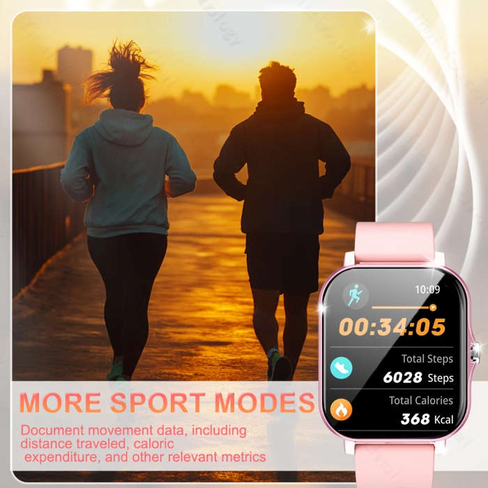 1pc 1.83-inch HD Full Screen Touch Men's and Women's Sports Smart Watch Make Answer Calls Step Count