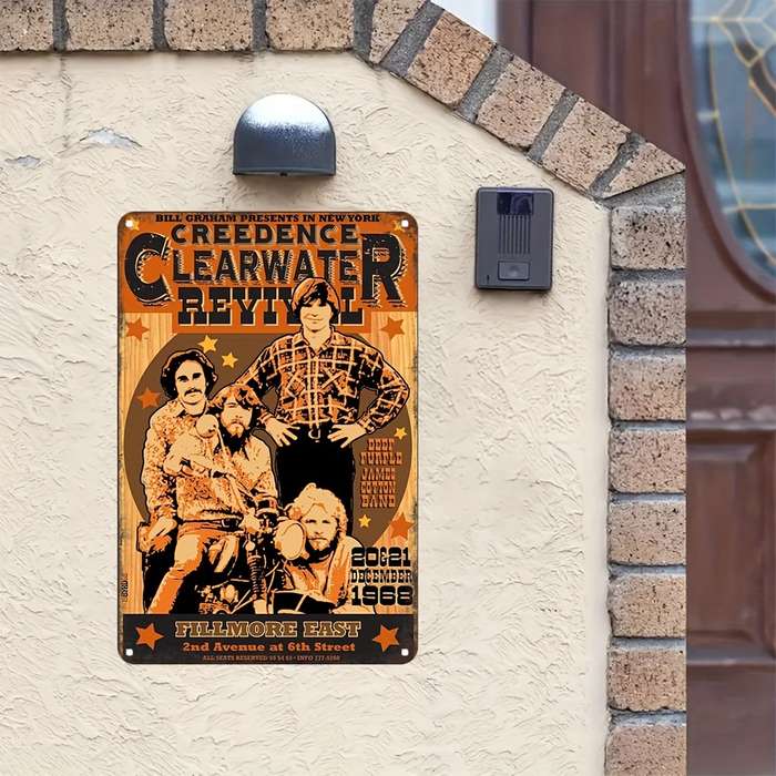 1pc  Creedence Clearwater Revival Band Vintage Iron Sign 20.32x30.48 cm Retro Music Wall Art W
