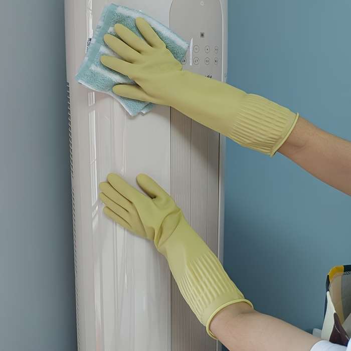1 Pair Green Size M Household Cleaning Gloves